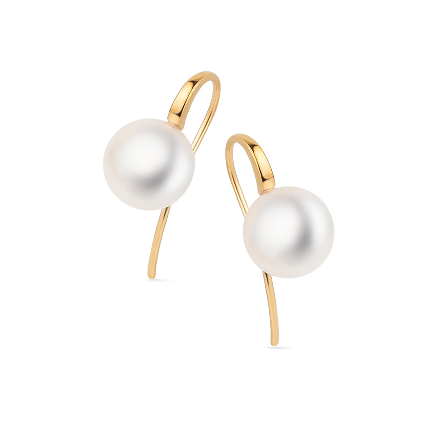 Perlenohrringe aus 750 Gold mit schwebender Akoya-Zuchtperle – Design ESTELLA von LA LARIS
