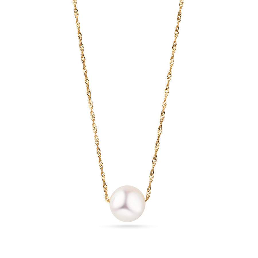 Halskette aus 750 Gold mit Akoya-Perle - LUNE