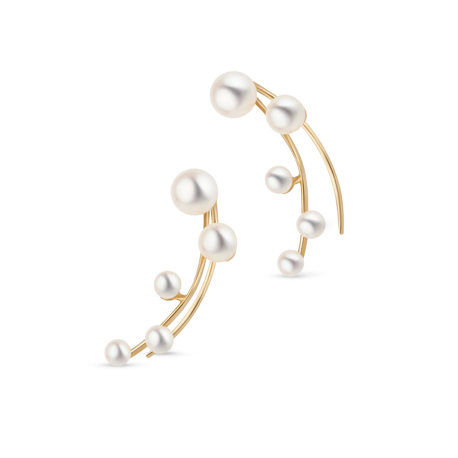 Ohrschmuck aus 585 Gold mit Süßwasserperlen – Vorderansicht