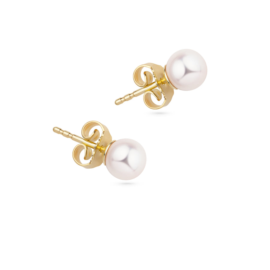 Ohrstecker aus 585 Gold mit 5,5-6 mm Akoya-Perle - STELLA