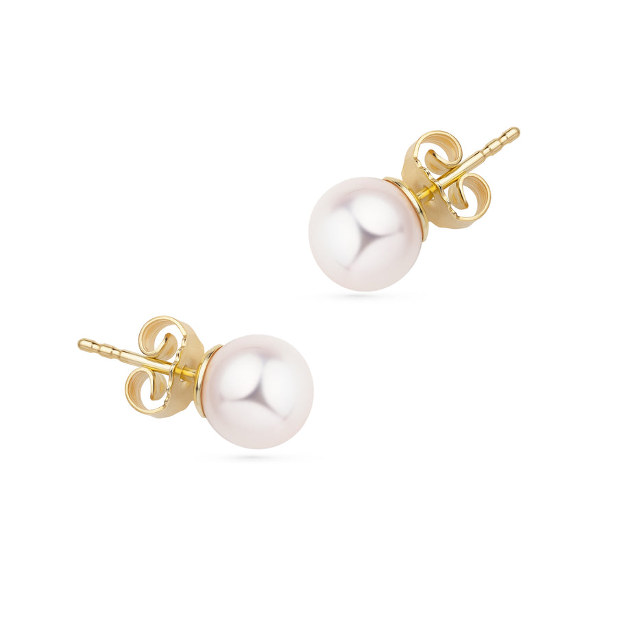 Ohrstecker aus 585 Gold mit 7-7,5 mm Akoya-Perle - STELLA