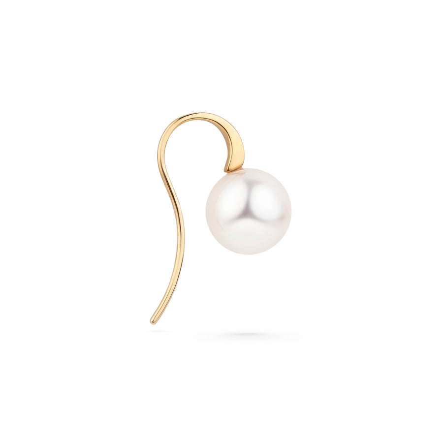 Eleganter Ohrhaken aus 750 Gold mit Akoya-Perle – Seitenansicht