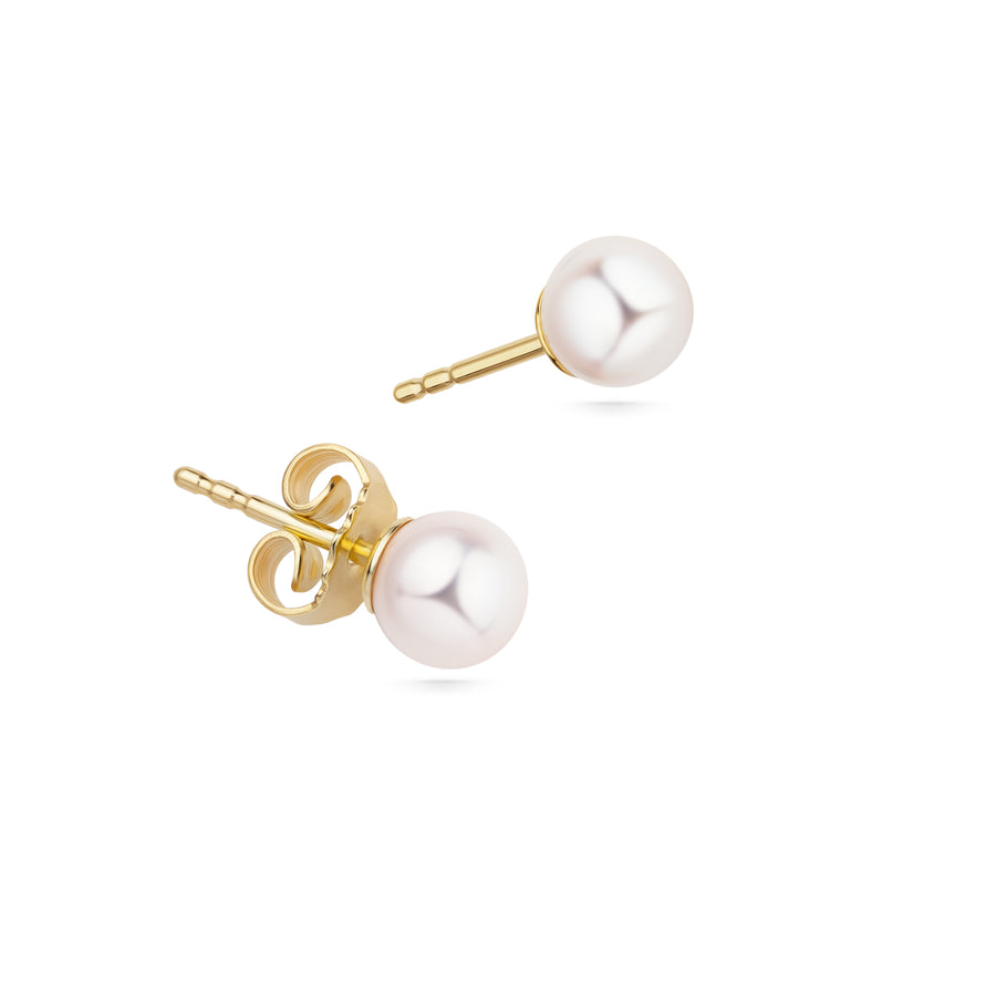 Ohrstecker aus 585 Gold mit 5,5-6 mm Akoya-Perle - STELLA