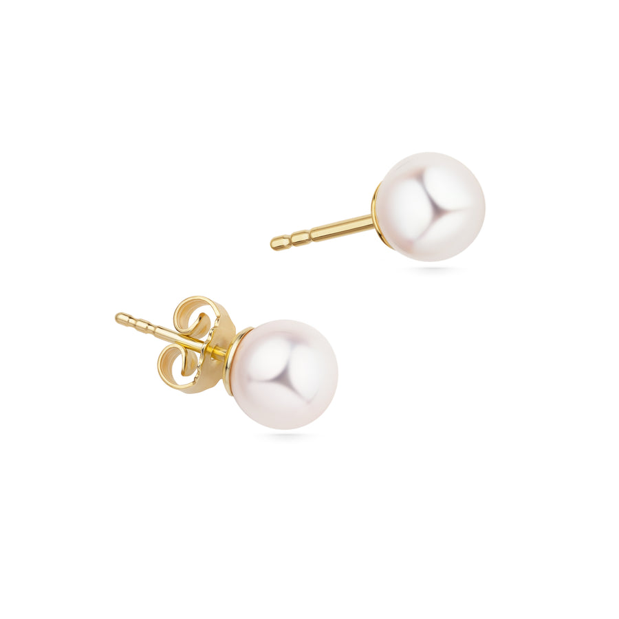 Ohrstecker aus 585 Gold mit 7-7,5 mm Akoya-Perle - STELLA